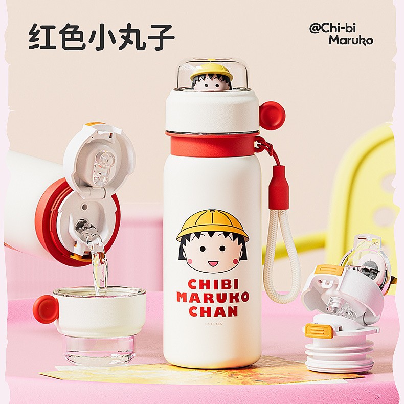 Osos de fresa niños 304 acero inoxidable de alto valor de caricatura taza caliente especial para la escuela doble bebida taza de agua portátil de paja