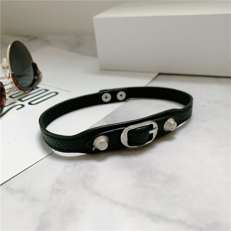 Punk Leather Short Collar Wholesale display picture 10