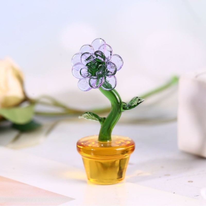 ガラスサボテンデスクトップ装飾品ガラスクリエイティブギフトリビングルームの装飾デスクトップ工芸品ミニ装飾品|undefined