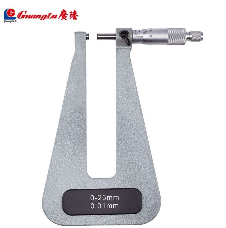 广陆深弓架千分尺0-25mm板材厚度千分尺60-100-200-300喉深测微器