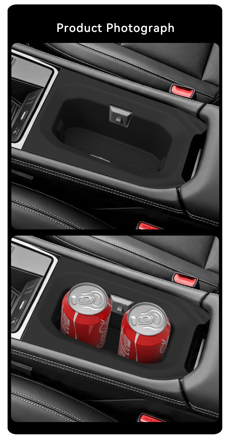 Suitable for 26 models of KICKES right-hand drive vehicles, central console cup holder silicone protective anti-slip mat, car-specific modification accessories