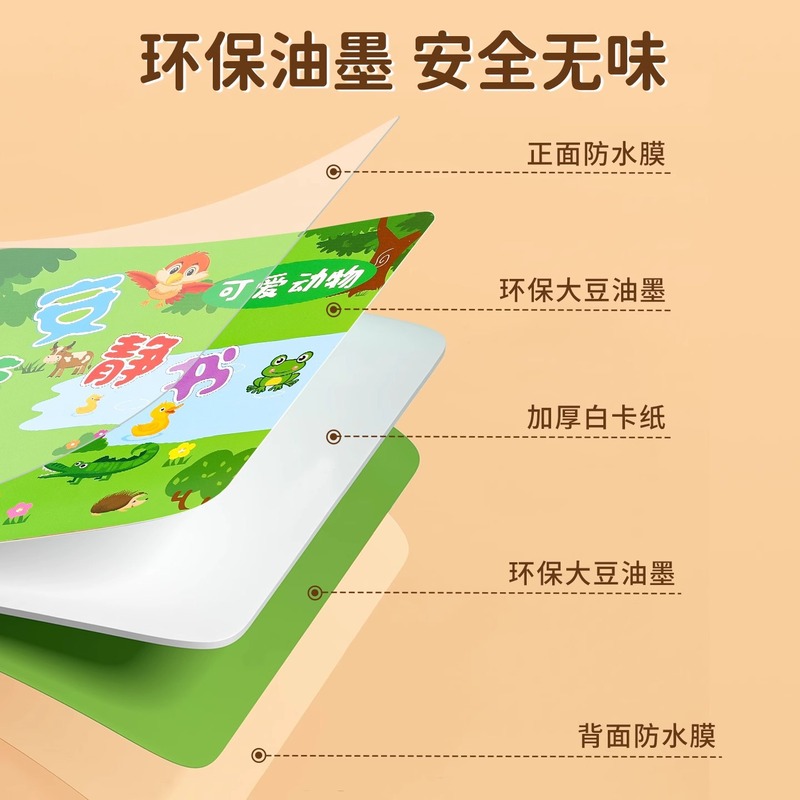婴儿可啃咬撕撕书手撕不烂启蒙早教忙碌书宝宝粘贴安静书可重复安|undefined