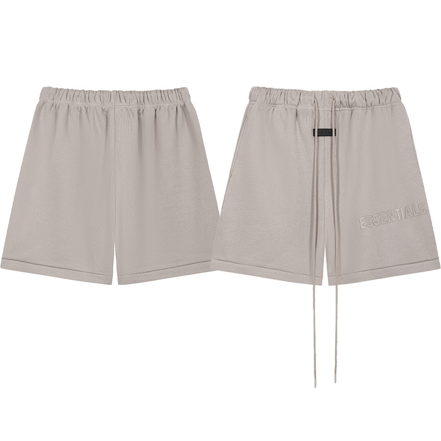 ESENTIALS FOG marca nueva serie carta flocado impreso fleece hombres pantalones cortos sueltos pantalones cortos deportivos