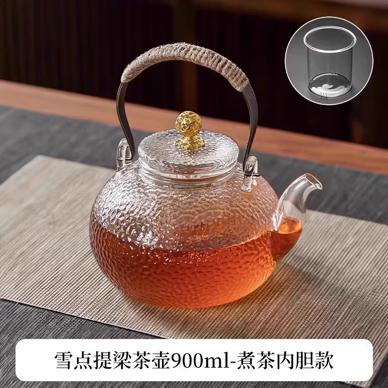 Glass Teapot for Home Use, High-Temperature Resistant, Suitable for Stove Brewing, 5 New Open Flame Water Boiler Tea Set with Electric Ceramic Stove