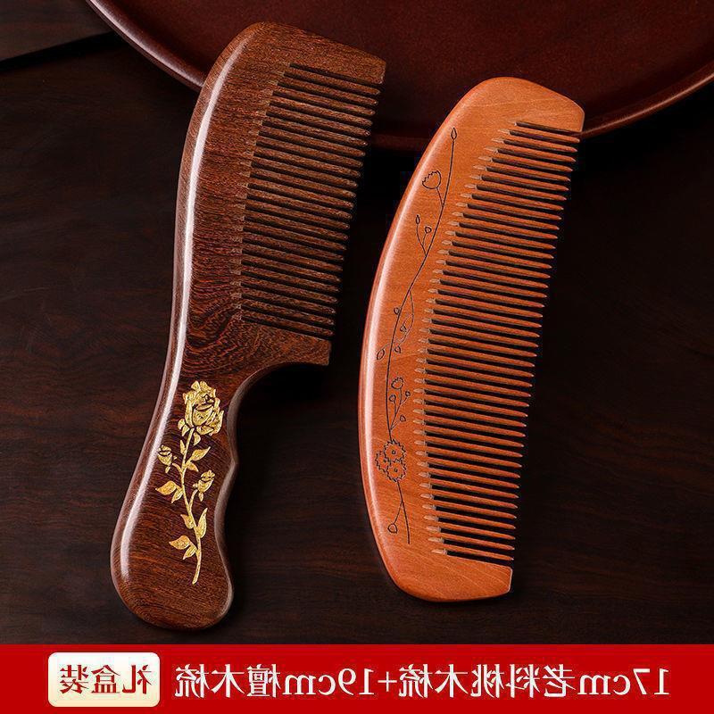 TANMU カーペンターコーム 女性用 サンダルウッド 女性用 家庭用 ピーチウッド 静電気ホーン 大型カーリングコーム メンズ アンチ|undefined