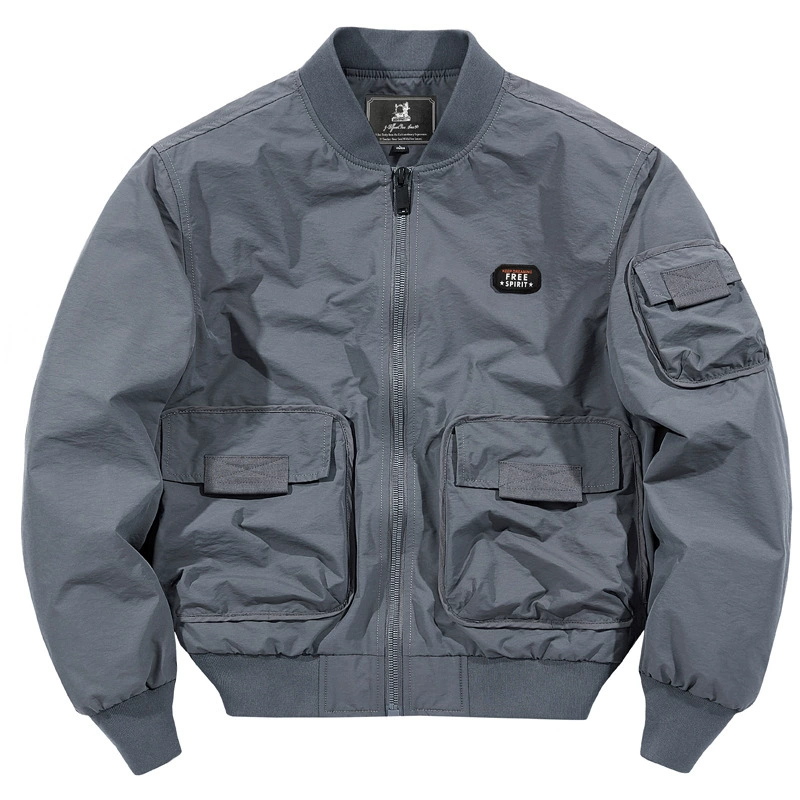 Пальто для спецодежды Мужское Тонкое на весну и осень Новое поступление бейсбольный костюм больших размеров с несколькими карманами MA1 Мужская куртка-Авиатор Модный Топ