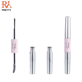 睫毛膏染眉膏双头管包材3.5ml*2锥形银粉色高级感源头工厂批发