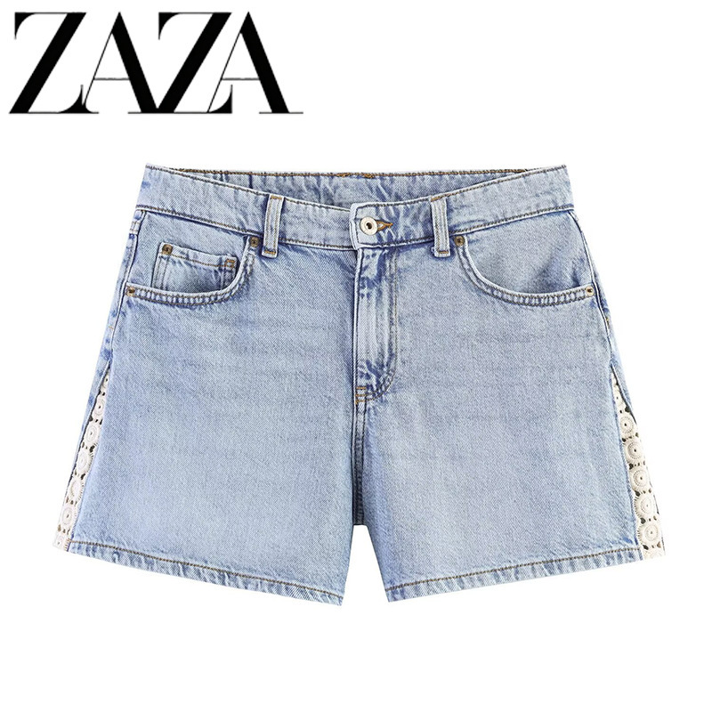 Zaza Self-Made European and American Style Wholesale Women's Clothing Fashionable Versatile Casual Patchwork Crochet Shorts 4083043 Zaza Self-Made European and American Style Wholesale Women's Clothing Fashionable Versatile Casual Patchwork Crochet Shorts 4083043