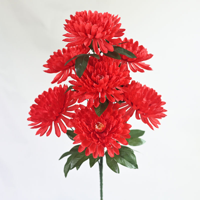 Fábrica mayorista de simulación de 7 flores ricas y lujosas flores simuladas decoración floral paisajismo simulación flores falsas flores flores falsas flores flores falsas flores de crisantemo