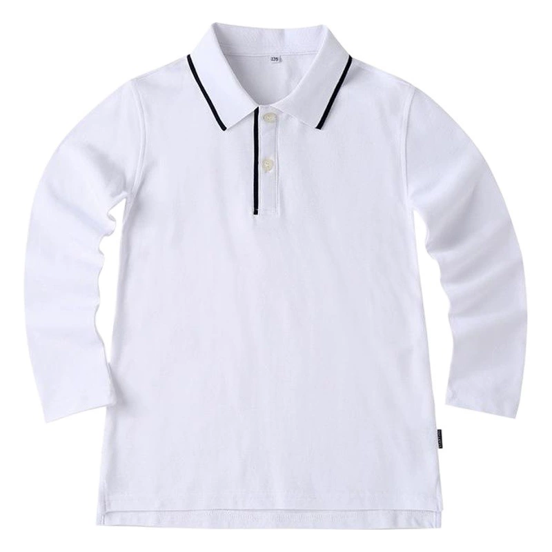 Колледжная школьная форма в британском стиле для начальных и средних школ, Весенняя и Осенняя детская классная форма, Однотонная футболка с длинными рукавами