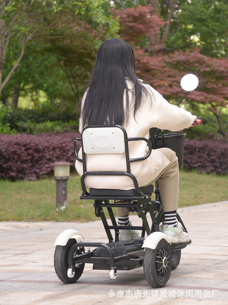Electric Folding Scooter for the Elderly, Electric Scooter for Parent-Child Leisure, Small Electric Vehicle for Disabled People, Four-Wheeled Electric Vehicle