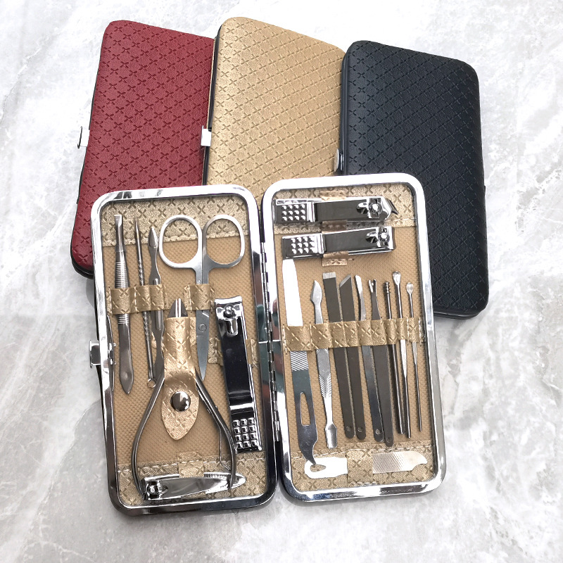 Set de Manicura y Pedicura de Acero Inoxidable, Kit de Belleza de 19 Piezas