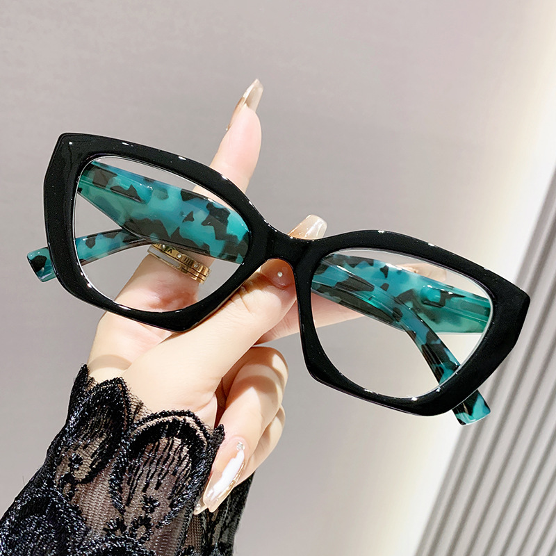 Vintage gafas transfronterizas de estilo europeo y americano estampado de leopardo envasado de flores viejos una sola luz retro tendencia femenina personalidad gran marco gafas viejas
