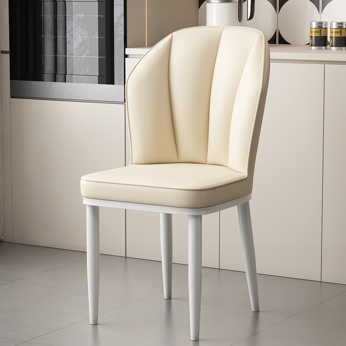 유백색 - 흰색 다리 [크림 스타일] 빵 의자 업그레이드 및 강화 버전