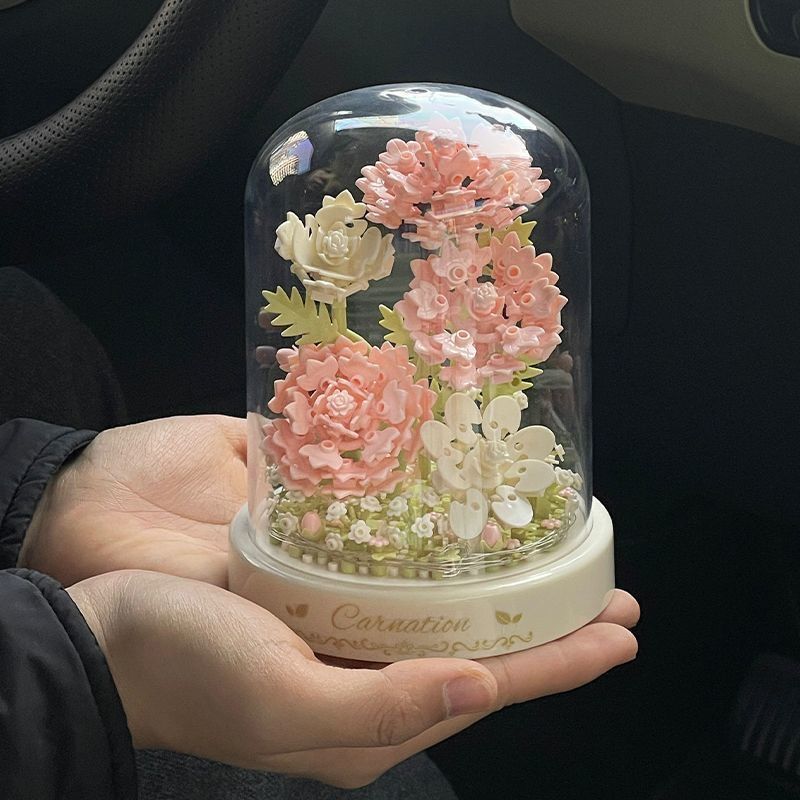 永生花积木兼容乐高玫瑰樱花树拼装玩具手工diy盆栽摆件女生礼物|undefined