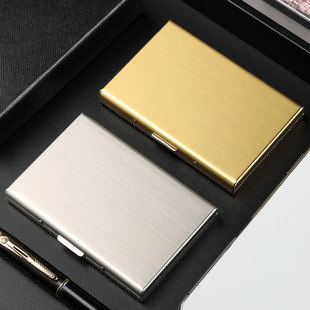 Anti-Theft Metal Card Holder Men's Stainless Steel Card Holder Women's Anti-Degaussing Compact Card Box Card Holder for Driver's License