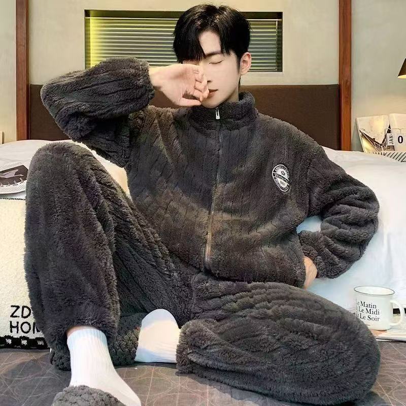 남성용 라이트 브라운 스트라이프 슈트 [고급 원단]