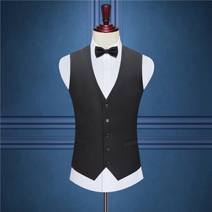 Korean Style Men's Vest Slim Fit Waistcoat Groomsmen Professional Attire Choir Performance Suit Slim Fit Slimming
