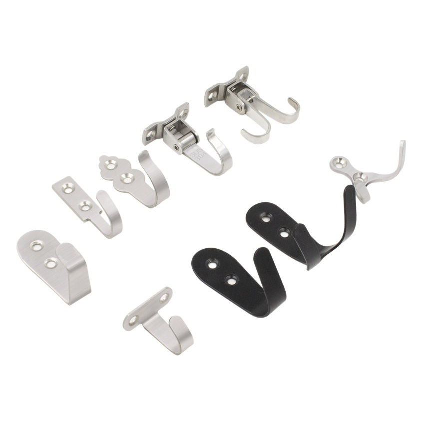 Acero inoxidable solo gancho estudiante mochila abrigo gancho Baño Cocina puerta trasera gancho de la capa gancho del inodoro gancho solo gancho