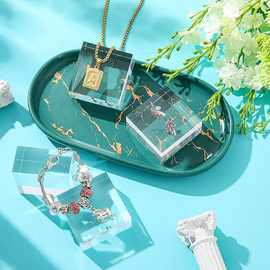 定制亚克力立方体实心珠宝展示架底座水晶透明抛光实心底座高透明