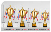 Customized metal trophy football basketball pigeon four -column trophy sports contest elementary school students Taekwondo trophy