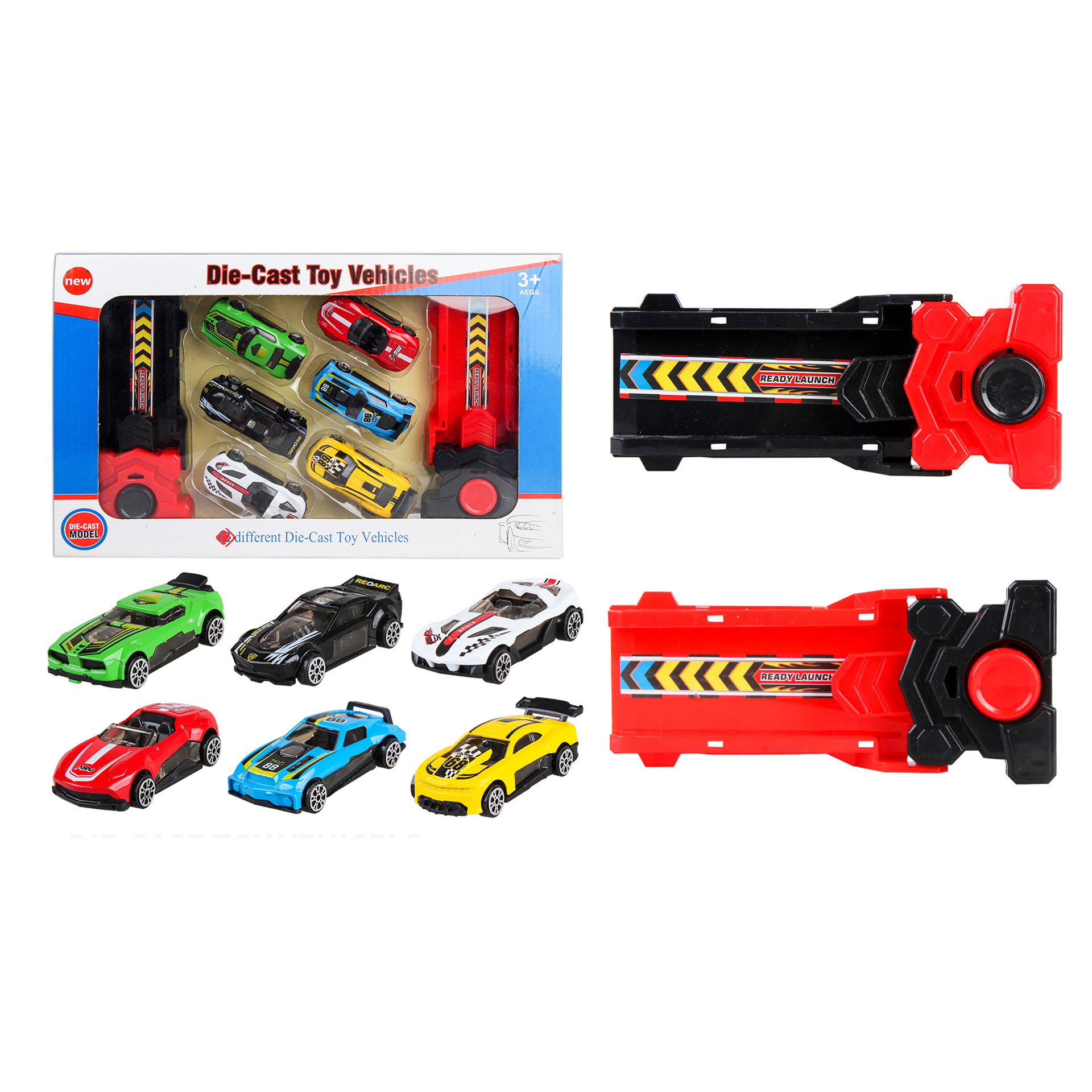 배출 합금 슬라이딩 소형 스포츠카 듀얼 런처 시리즈 - 7개 세트 [포장 수량 96PCS]