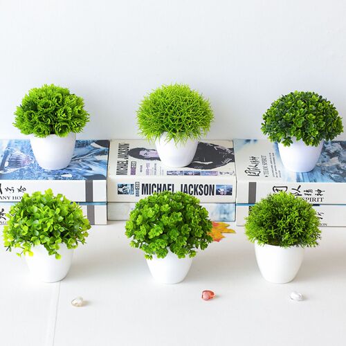 Simulated plant bonsai, desktop artificial flowers, plant ornaments, flower balls, grass ball potted plants, home decoration ornaments