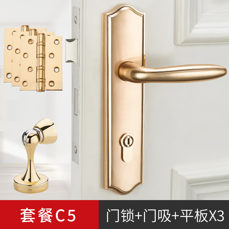 Biguiyuan dormitorio puerta cerradura mudo puerta de madera interior del hogar universal de la habitación manija de la puerta cerradura mecánica