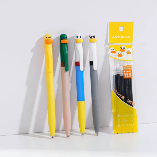 Yuemu Magic Pen Little Duck Series Refillable Gel Pen with CS Tip, writes smoothly, dries quickly, does not smudge hands, retractable refill
