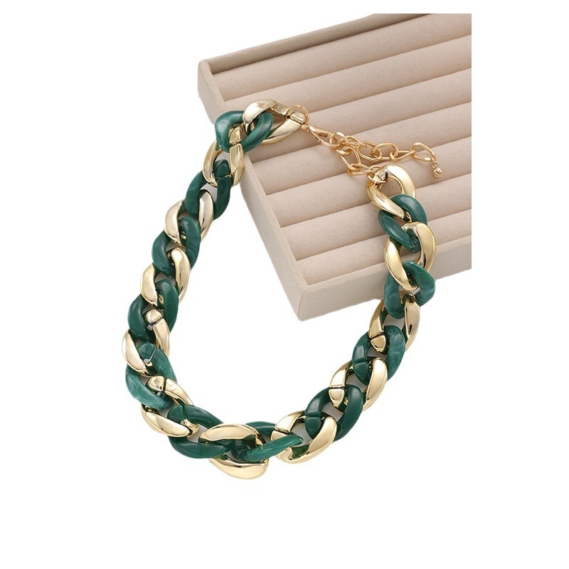 Punk Hollow Pattern Necklace With Metal Chain For Women_voghion.com