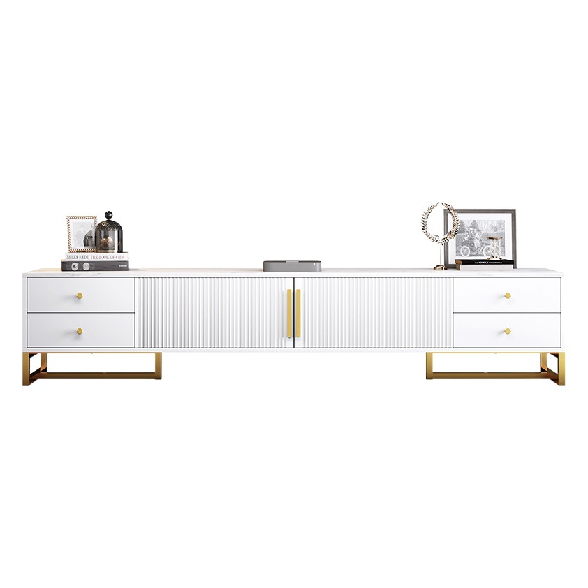 Mueble de TV Yijiada cuidadosamente seleccionado, combinación de mesa de centro simple moderna, gabinete de piso de almacenamiento de lujo ligero, combinación estrecha de muebles de sala de estar