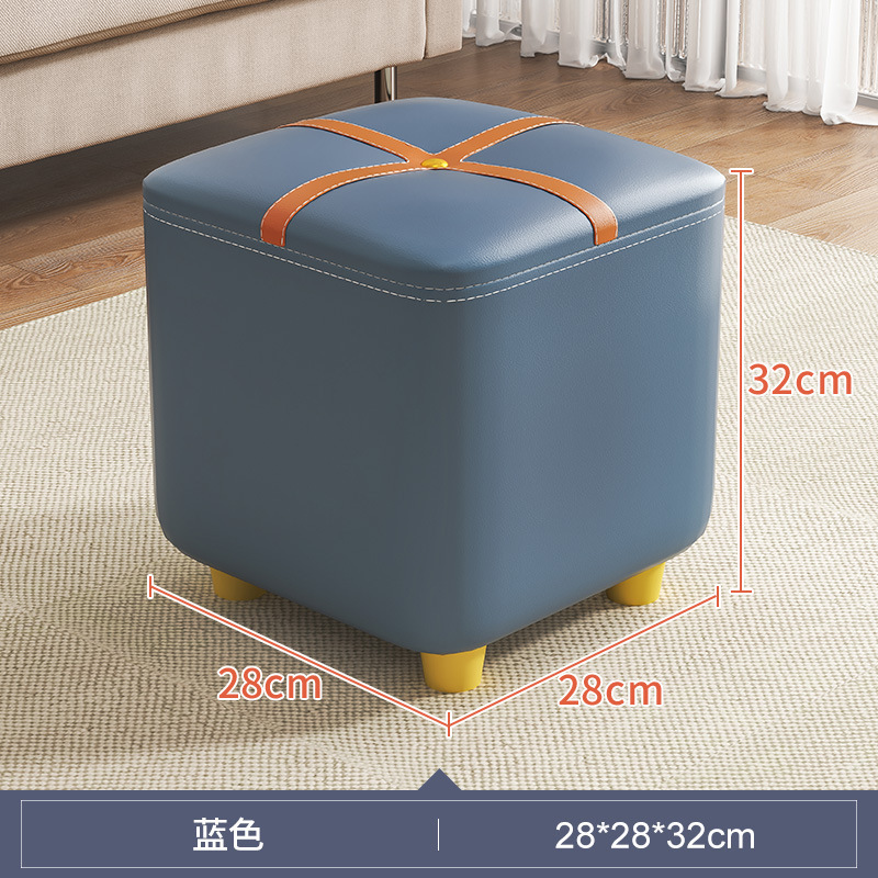 Tecnología tela suave bolsa Internet celebridad pequeño taburete casa taburete bajo puerta Cambio de zapatos taburete sala de estar sofá taburete madera maciza banco pequeño