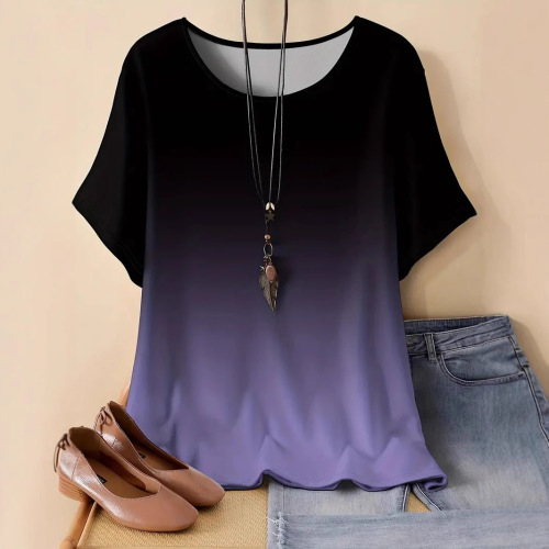 European and American casual sport loose round neck short sleeve T-shirt top ME15