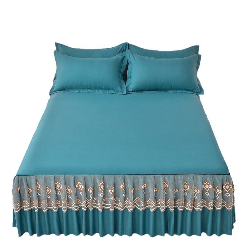 Transfronterizo amazon coreano pro-piel puro molido de encaje vestido de cama de algodón Leca una sola pieza de ropa de cama princesa al por mayor