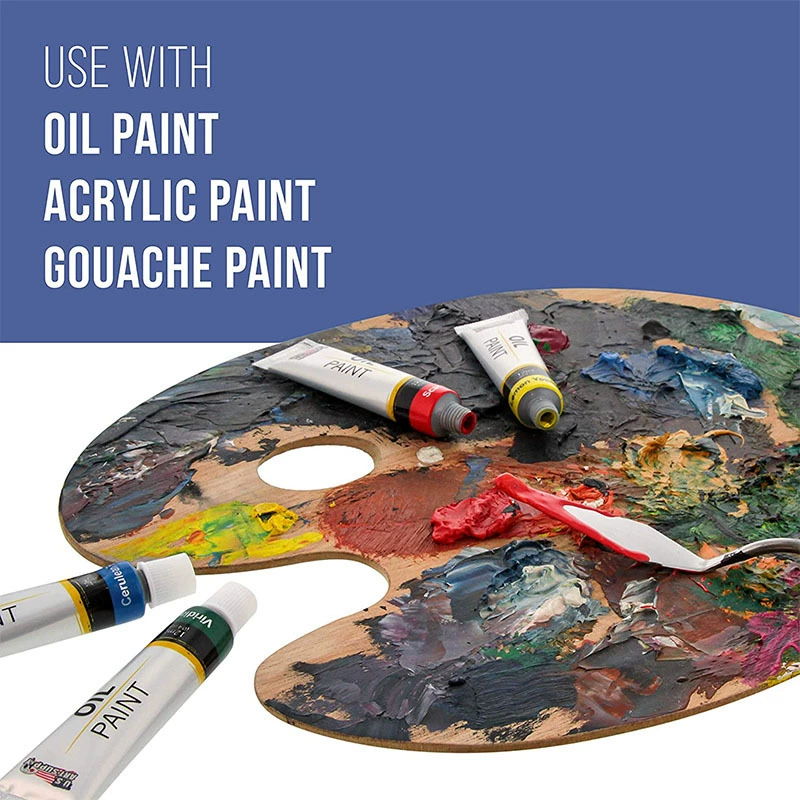 Wooden palette, acrylic, gouache painting, handheld watercolour, wrench, (Physicals)
