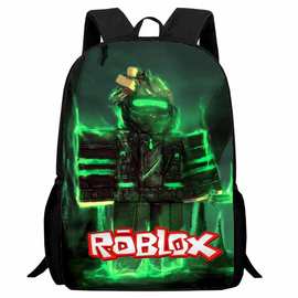 新品印花ROBLOX学生书包 卡通游戏周边双肩背包轻便休闲123年级男