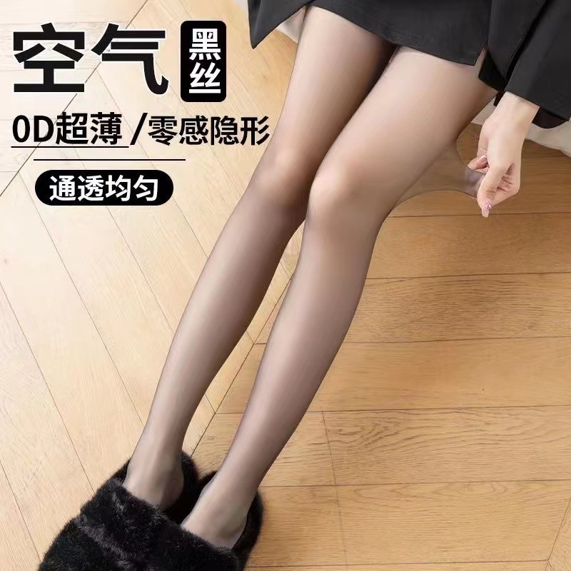 Popular online hot air black ultra-thin high-permeability invisible black silk spring and summer anti-snagging silk non-slip one-piece skin beauty stockings