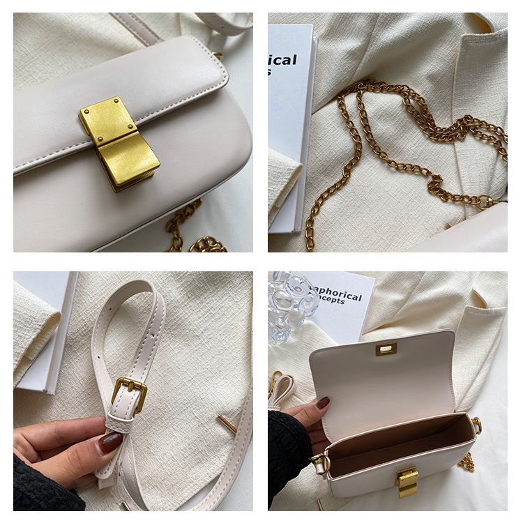 Fashion Simple Texture Chain Shoulder Crossbody Small Square Bag display picture 1