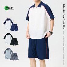 夏季休闲运动套装2025新款简约时尚情侣款短袖薄款休闲两件套装