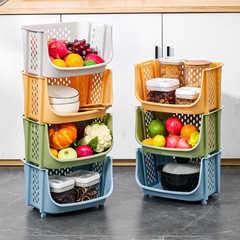 Vegetable basket with stacking kitchen vegetable storage basket, small vegetable basket plastic basket for home, large fruit storage rack