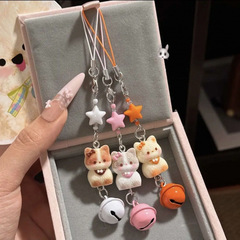 かわいい新しい甘いシャム猫携帯電話チェーンベルスターペンダント漫画立体猫バッグペンダントペンダント