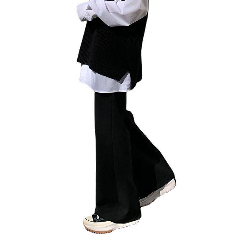 Pantalones holgados de estilo coreano para hombre, diseño moderno de pierna recta, pantalones anchos, pantalones largos hasta el suelo, versátiles.