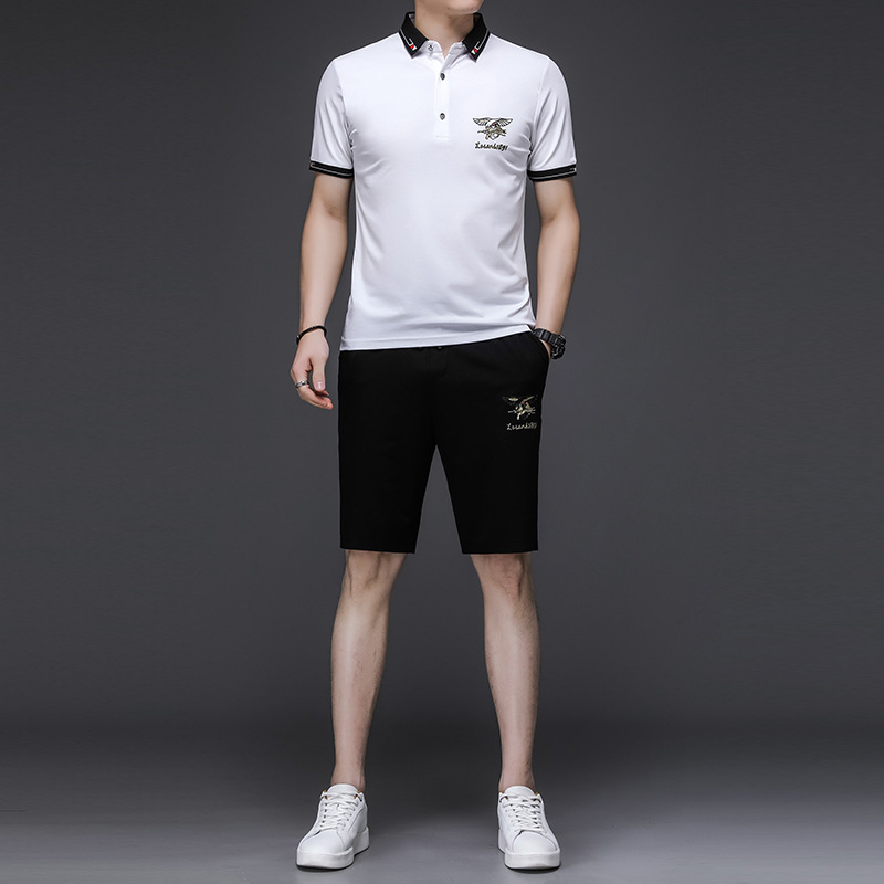 White top = black short pants