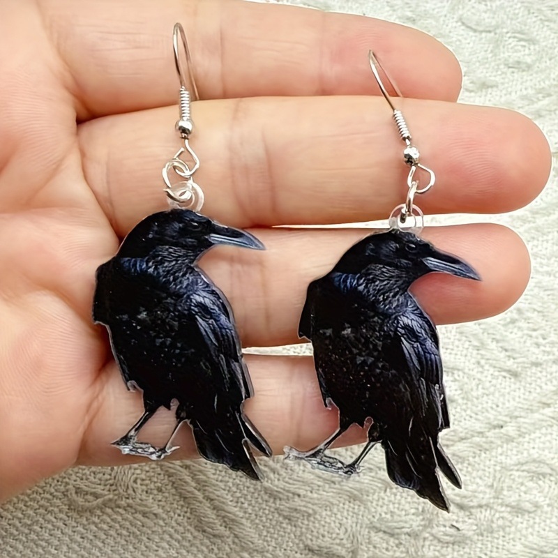 简单多功能的创意乌鸦亚克力耳环家庭和朋友的生日派对礼物