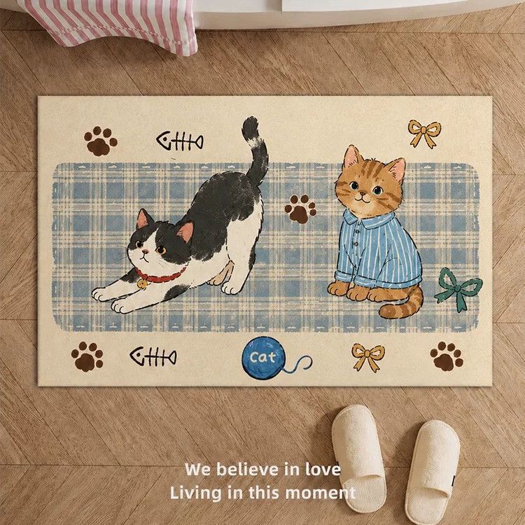 Cartoon cat bathroom mat, diatomite absorbent quick-dry floor mat, dirt-resistant and non-slip mat for bathroom and toilet entrance Cartoon cat bathroom mat, diatomite absorbent quick-dry floor mat, dirt-resistant and non-slip mat for bathroom and toilet entrance