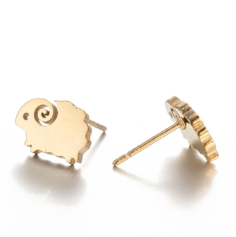 Ear Studs Classification 1 Pair Quantity PVD Coated 18K Gold Real Gold Plated Animal 304 Stainless Steel Simple Style Waterproof Non Tarnish Ear Studs