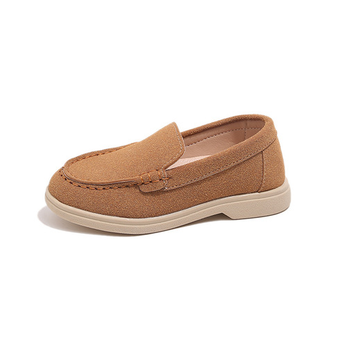 Children's casual leather shoes, summer new style, boys 'retro simple all-match skate shoes, girls' wedge platform sole leather shoes