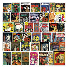 80张复古鬼怪美式漫画卡通涂鸦贴纸跨境装饰行李箱汽车贴画批发