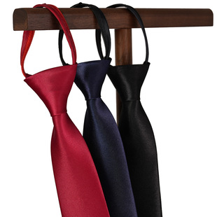 Tie Men's Black 5cm Zipper Lazy One Pull 5cm Ladies Narrow Edition Navy Blue Student Korean Style British Fashion