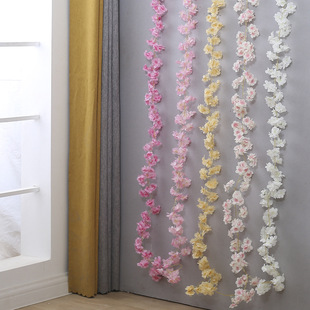 Sakura rattan flower entanglement of air -conditioning pipes Vine covering flowers and trees simulation peach blossom decorative flower vine fake flowers vine